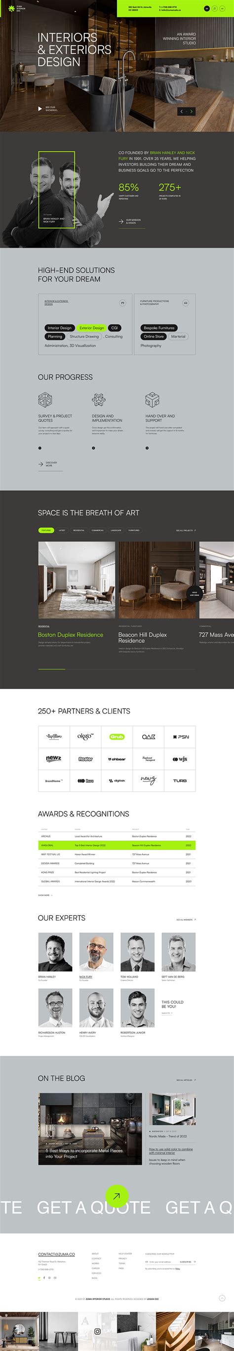 Zuma - Interior Design Studio by Logan Dang on Dribbble