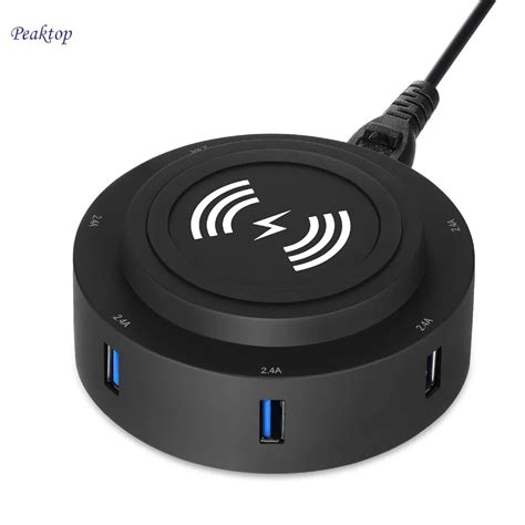 Qi Wireless Charging And Multi Port Usb Charging Station6 Port Desktop Chargerandquick Charge 2