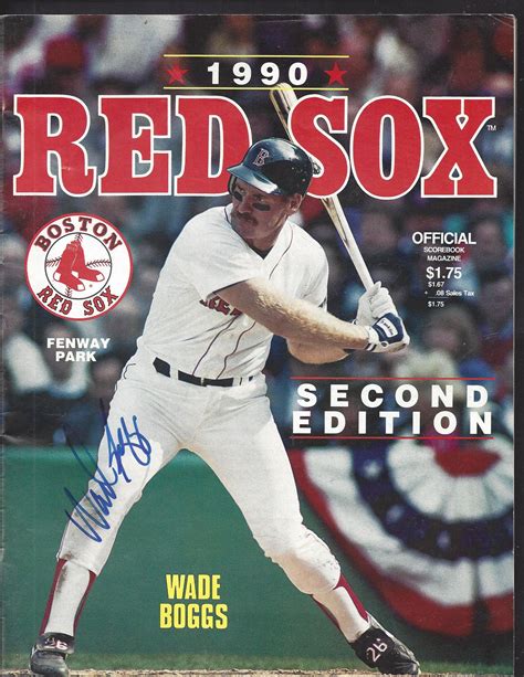 Lot Detail Boston Red Sox Program With Wade Boggs Autograph On Cover