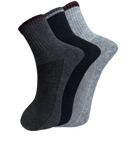 Men Plain Cut N Cuff Crew Length Cotton Terry Socks Set Of 12 Ankle