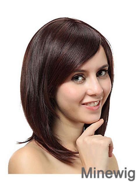 Shoulder Length Layered Straight Auburn Cheap Synthetic Wigs