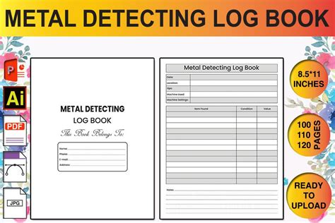 Metal Detecting Log Book KDP Interior Graphic By MB Studio Creative