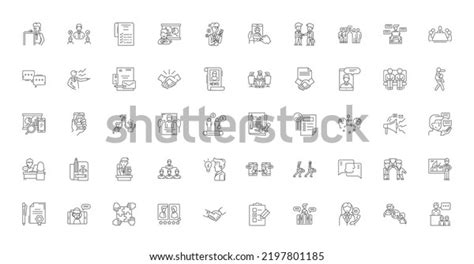 Business Ethics Concept Illustration Linear Icons Stock Vector Royalty