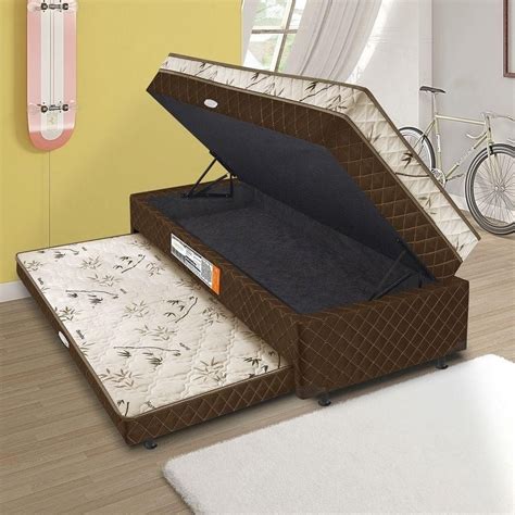 Cama De Solteiro Com Auxiliar E Bau - Cama de Solteiro: Box, com Auxiliar, Baú e mais
