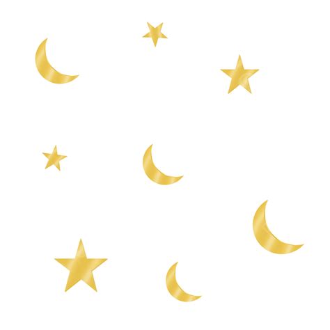 Golden Moon And Star Pattern Moon Star Ramadan Ornament Png