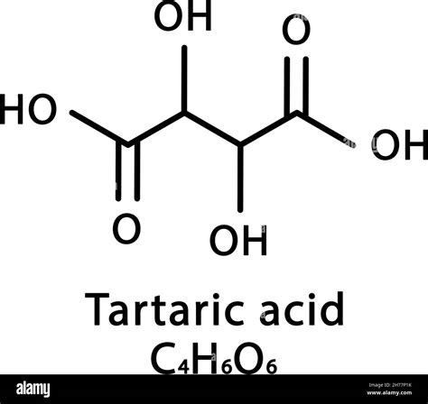 Tartaric acid molecular structure. Tartaric acid skeletal chemical ...