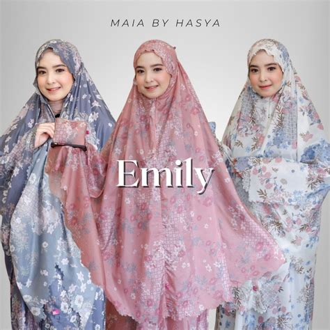 Jual MAIA BY HASYA Mukena Emily Series Motif Bunga Terbaru Mukena