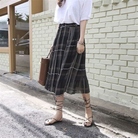 Striped Pants Maxi Skirt Pleated Skirts Fashion Moda Stripped