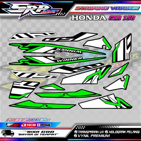 STRIPING VARIASI HONDA SUPRA GTR 150 STICKERLIST VARIASI MOTOR SUPRA