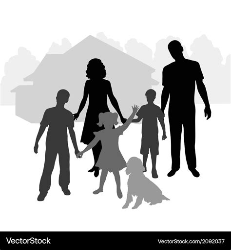 Big Family Clipart Silhouette