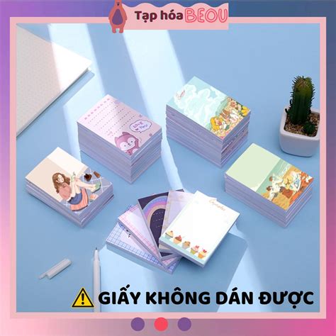 Không Dán được Giấy Ghi Chú 100 Trang Nhiều Mẫu Giấy Note Cute Dễ