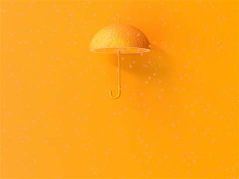 Premium Photo | Orange umbrella shape and rain.