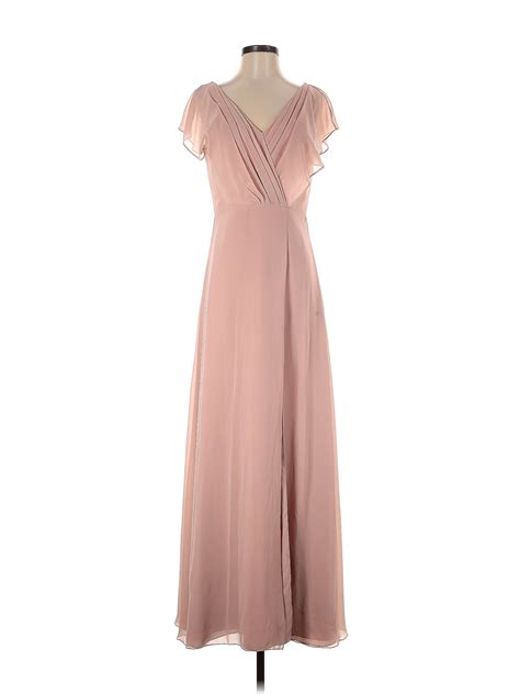 Monique Lhuillier Bridesmaid 100 Polyester Solid Blush Pink Pink Gwen