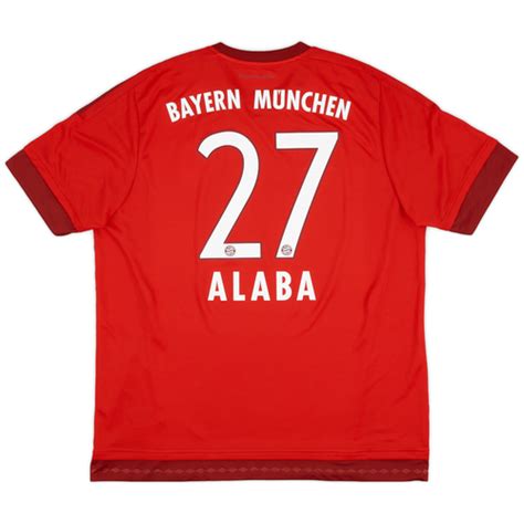 2015 16 Bayern Munich Home Shirt Alaba 27 9 10 XL