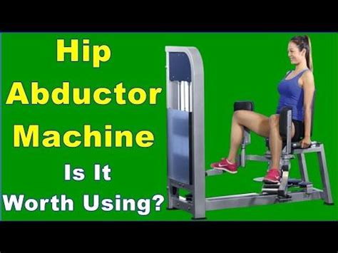 A Woman Sitting On A Machine With The Words Hip Abductor Machine Is It