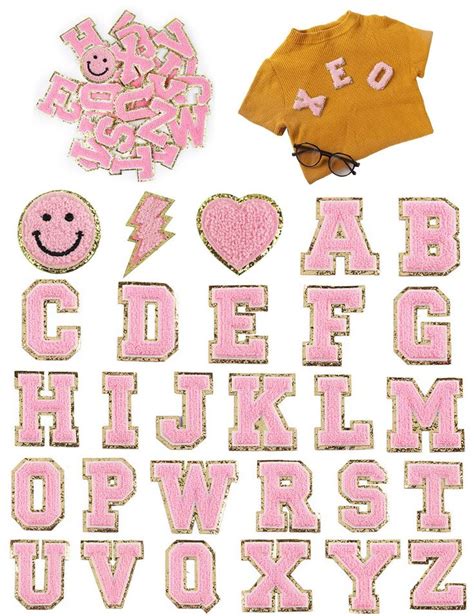 SHENJIPPC 29 Pcs Iron On Patches Chenille Alphabet Letter Patches