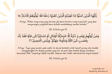 Surat Al Anfal Ayat 15 16 Arab Latin Dan Artinya Tentang Larangan