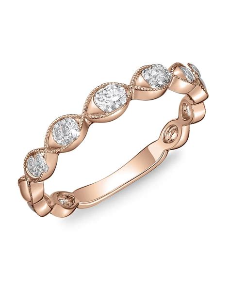 Memoire Stackables K Rose Gold Diamond Marquise Ring Modesens