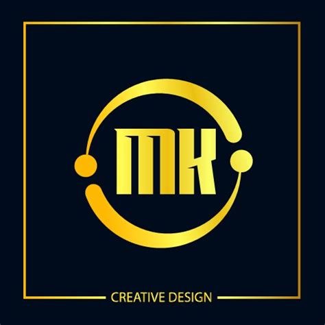 Initial Letter Km Logo Template Design Royalty Free Vector