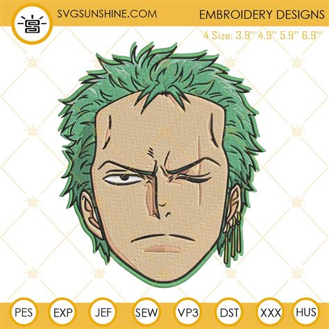 Zoro Embroidery File One Piece Embroidery Design