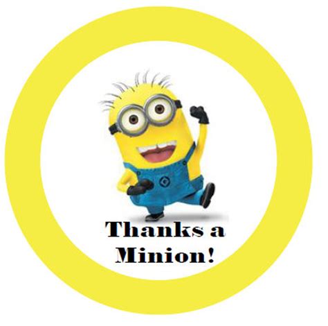 Minions Instant Download Thanks a Minion 2 Round Thank - Etsy UK