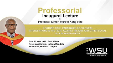 Professorial Inaugural Lecture By Professor Simon Murote Kangethe