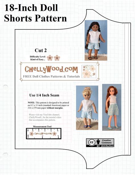 Free Printable Shorts Patterns For Americangirl And Other 18 Inch