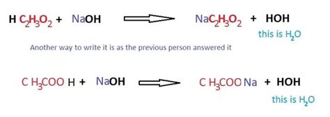 When Acetic Acid Reacts With Sodium Hydroxide The Products Of Reaction Are Ch3co2 Aq H2o ℓ