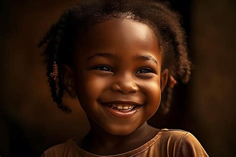 Portrait D Une Petite Fille Afro Am Ricaine Souriante R Seau Neuronal