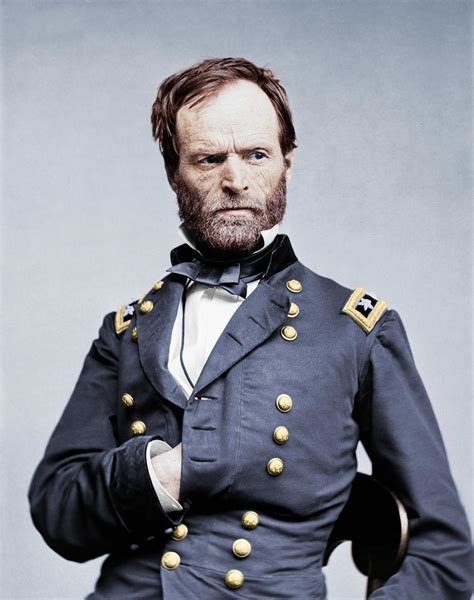 General Sherman Hand In Coat Portrait Colorized Photograph By War Is Hell Store