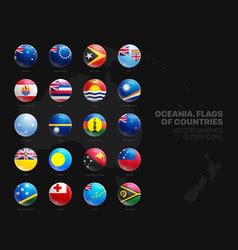 African Countries Flags 3d Glossy Icons Set Vector Image