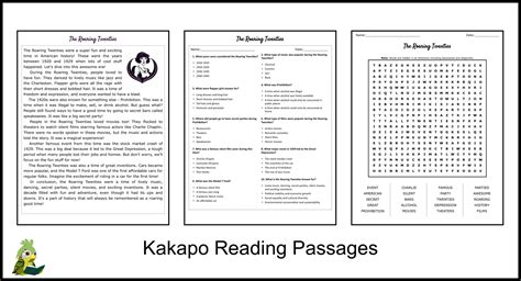 The Roaring Twenties Reading Comprehension And Word Search Teaching