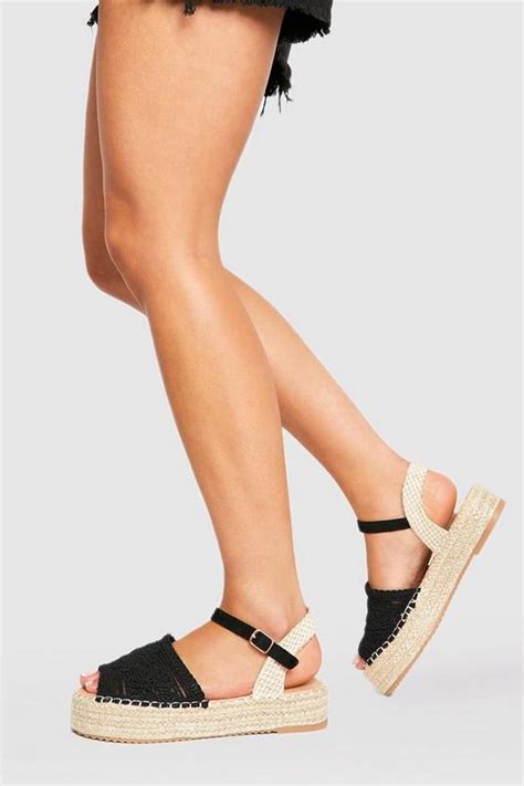 Crochet Espadrille Sandals Boohoo Uk