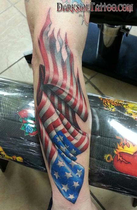 Darkside Tattoo : Tattoos : Military : Color American Flag Tattoo