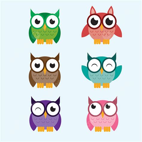 Owl Set Clipart Hd PNG, Cute Owl Cartoon Set, Cute Owl Clipart, Owl ...