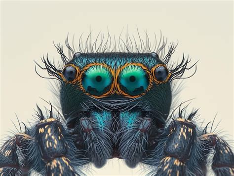 Premium Photo | Jumping spiders eyes up close a marvel of natures art