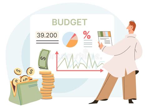 Analyzing Budget Concept Man Analyzing Financial Data On Graph Report