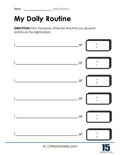 Daily Routine Worksheets 15