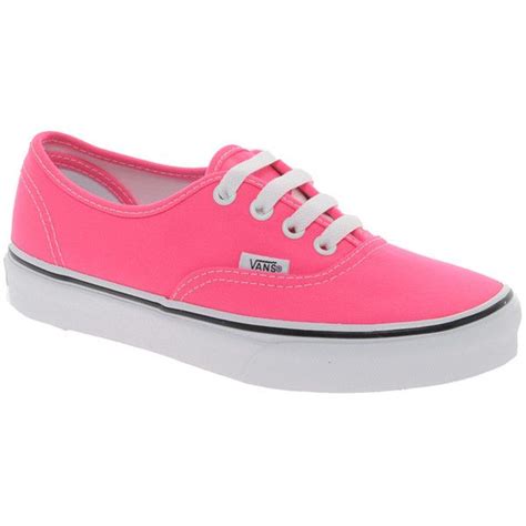 Vans Authentic Lace Up Neon Pink Trainers 730 Ars Liked On Polyvore Featuring Shoes Sneakers