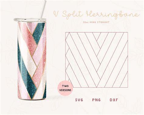 V Split Herringbone Tumbler Template Svg Dxf For Hogg Oz Straight