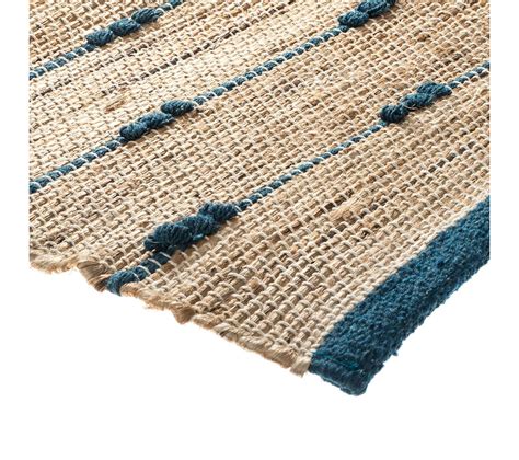 Tapis Jute X Cm Ray Bleu Canard Tapis Salon Et Chambre But