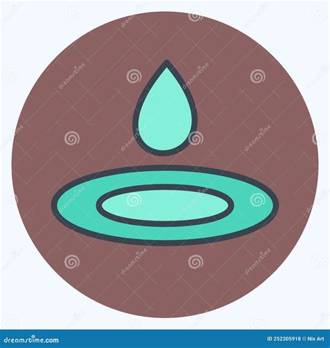 Icono De Gota De Agua En El Estilo De Mate De Color De Moda Aislado En