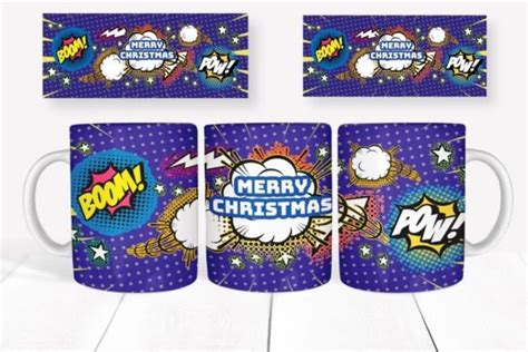 11 Oz 15 Oz Mug Wrap Christmas Comics Graphic By Ольга Лабутина · Creative Fabrica