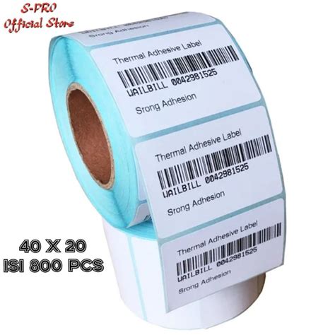 Jual DIRECT THERMAL STIKER 40X20 MM KERTAS LABEL BARCODE THERMAL 1 LINE