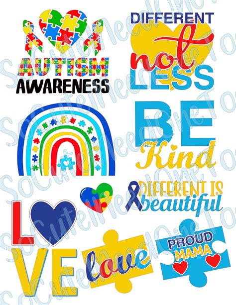 Autism Awareness 3 Waterslide Decals Socuteineedonetoo