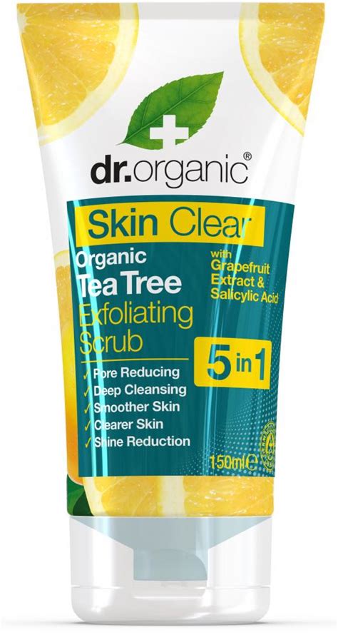 Skin Clear Organic Tea Tree Exfoliating Scrub 150ml The Natural Dispensary