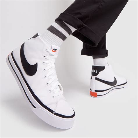 Mens White Black Nike Court Legacy Mid Trainers Schuh