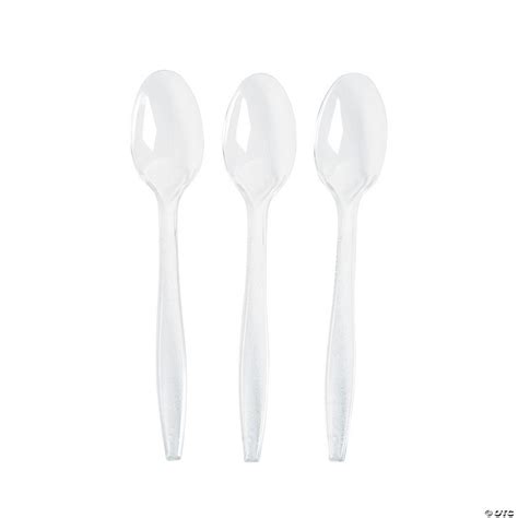 Bulk Clear Plastic Spoons 50 Ct