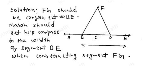 Solved Mason Is Creating A Design Using A Straightedge And Geometry