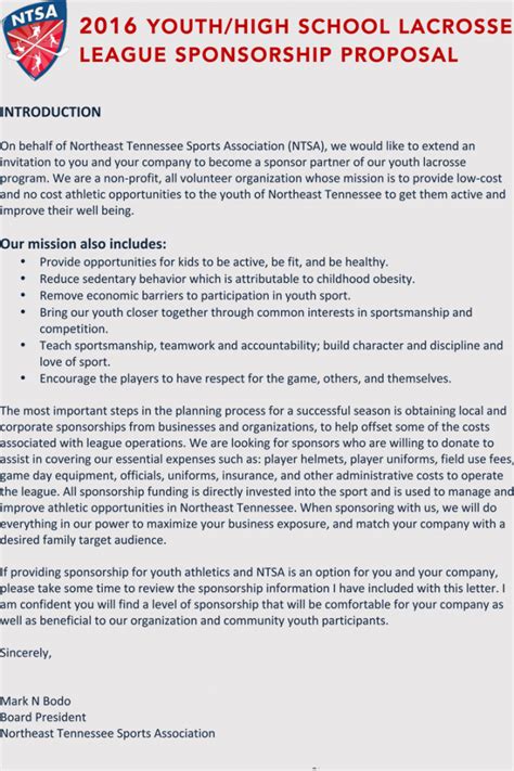 Editable Writing A Sports Sponsorship Application With Samples Athlete